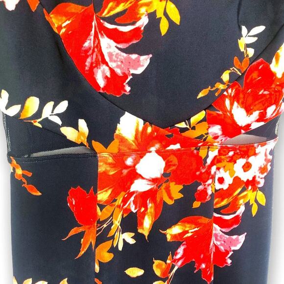 Enfocus Studio New Sleeveless Maxi Dress Size 6 Navy Blue Red Floral Print - Picture 5 of 12